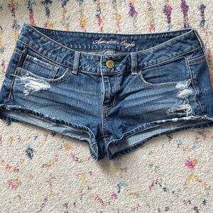 American Eagle Outfitters Distressed Blue Jean Shorts